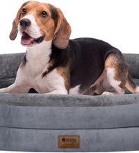 Orthopedic Waterproof Large Dog Bed: Memory Foam Washable Dog Bed with Bolsters - Removable Orthopedic Cover for Medium L XL Large Sized Pet - Non-Slip