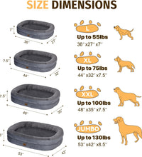 Orthopedic Waterproof Large Dog Bed: Memory Foam Washable Dog Bed with Bolsters - Removable Orthopedic Cover for Medium L XL Large Sized Pet - Non-Slip