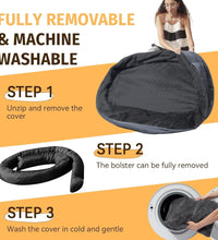 Orthopedic Waterproof Large Dog Bed: Memory Foam Washable Dog Bed with Bolsters - Removable Orthopedic Cover for Medium L XL Large Sized Pet - Non-Slip